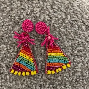 beaded party hat earrings